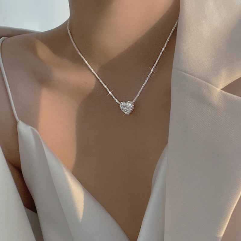PURE STERLING SILVER HEART NECKLACE