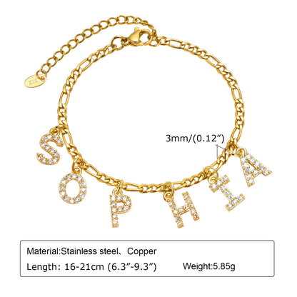 Bling Initial Gold Bracelets for Women
