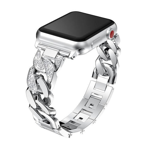 Elegant Stainless Steel  Diamond Band For Apple Watch